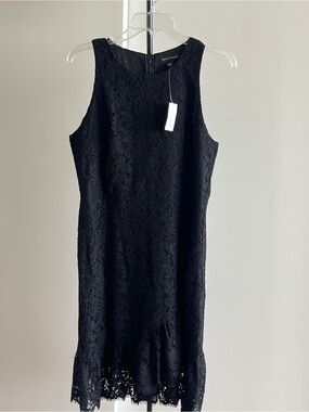 NWT Banana Republic Boutique Black Sexy Lace Sleeveless Round Neck Zip Back Sz 8